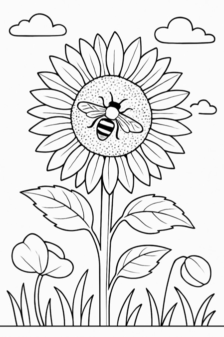 Ausmalvorlage Sonnenblume